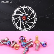 RISK 6Pcs M5x10mm Disk Brake Rotor Bolts T25 Torx Titanium TI MTB bicylce Bottle Holder Bolt Bike