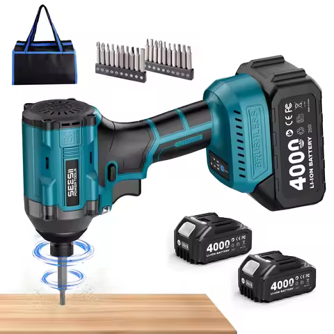 SEESII S531 Cordless Impact Driver Kit 21V Max Torque 1590 In-lbs(180 N.m) Impact Driver Set with Tw