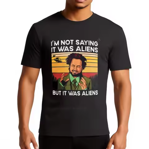 Men Casual Tshirt Giorgio Tsoukalos Aliens T-Shirt Black T-Shirt Summer Top Clothes For Men Brand t-