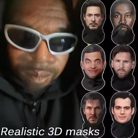 3D 2026 Halloween Mask Full Face Visual Mask Realistic Celebrity Face Mask Props Costume for Party C