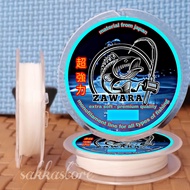 senar pancing super kecil kuat anti keriting100 meter putih susu ZAWARA fishingline