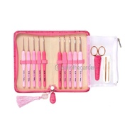 [包順豐] 日本Tulip Etimo Rose crochet hook set 粉紅鉤針10支套裝 鈎針 編織工具 手工 手作 handmade handicraft DIY needle not
