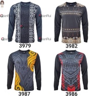 T-shirt Batik Jersey Material Long Sleeve | Baju T-shirt Jersi Corak Batik Lengan Panjang | Size xs-3xl