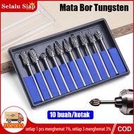 (dalam Stok Dikirim Dari Jakarta) 10 Buah/kotak Mata Bor Tungsten Mata Bor HSS Kikir Ukir Kayu Dreme