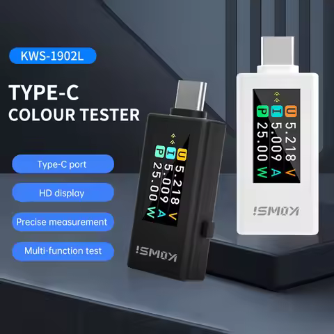 KWS-1902L Type-C Digital Voltage Tester 0.96inch TFT Volt/ Current Power Meter 240W KWS Serise Multi