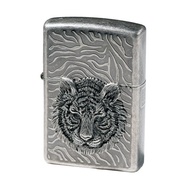 【ZIPPO官方旗艦店】 鑽眼灰銀之虎防風打火機 ZA-1-4B