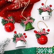Christmas Door Hanging Bells Car Decoration Christmas Tree Red Plaid Bow Bells Small Pendants Decora