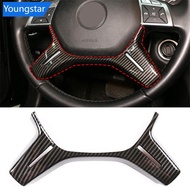 【FY】  Carbon Fiber Texture Car Interior Steering Wheel Panel Frame Cover Trim For Mercedes Benz C E 