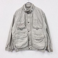 古著1980 年代 Eddie Bauer 雙向復古釣魚夾克，灰色，M 碼