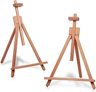 Falling in Art Beechwood 25’’ Tabletop Easel Display Stand Set for Painting- Holding Canvas Up to 22