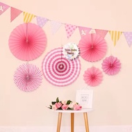 Pink Paper Fan Set Pink Baby Paper Fan Set
