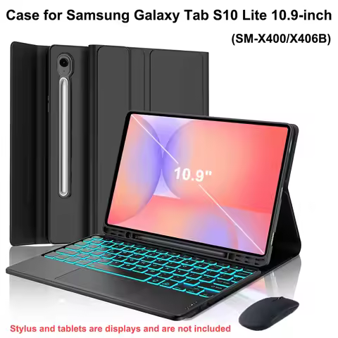 Case for Samsung Galaxy Tab S10 Lite 5G 10.9 inch, Bluetooth keyboard cover for Galaxy Tab S10 Lite 