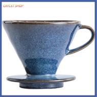 CAYCXT เครื่องทำกาแฟดริปกาแฟเซรามิก,9.5ดริปกาแฟสีขาว/ดำ/น้ำเงิน/เขียว/น้ำตาล/9.7ซม. ใช้ง่ายขนาดเล็กแบบพกพาห้องครัวถ้วยกรองกาแฟเซรามิก