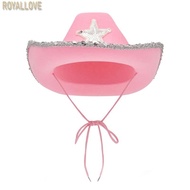 Royal Pink Cowgirl Hat with Sequins Trim Dress Up Cosplay Costume Accessories