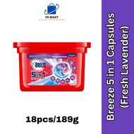 Breeze 5in1 Capsule Detergent Fresh Lavender (18 pcs)