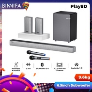 BINNIFA Soundbar Speaker Play8D Analog 5.1 Wireless KTV DSP Digital Audio Wireless Divided Surround 
