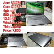 Acer S3-951 core i7 thin laptop