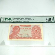 Uang Kertas Kuno 1 Rupiah 1968 Sertivikasi PMG 66 EPQ