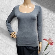 TTN86(Size M) Uniqlo Heattech Extra Warm Crew Neck Thermal warmer long sleeve grey