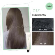 Premium Bremod 7.17 Cold Brown Cocoa Butter Hair Color With Oxidizer