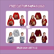 Chinese New Year 2024 Children's Zipper Hoodie Jacket Chinese New Year Dragon Shio Naga Art 9-12 Cus