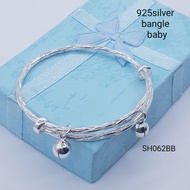 (SH062BB)925 silver bangle cute simple bell for baby(gelang tangan/kaki untuk bayi dan budak)