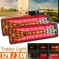 1 Pair 12V 37LED  / 24V 42LED Dynamic LED Car Truck Tail Light Turn Signal Brake Reverse Lamp Trailer Truck Van Lorry Bu