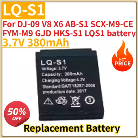 High Quality New LQ-S1 3.7V 380mAh Smart Watch Battery DZ09 For DJ-09 V8 X6 AB-S1 SCX-M9-CE FYM-M9 G