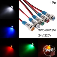 JONY 1Pc Signal Lamp Dashboard With Wire Red Yellow Blue Green White 6mm