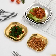 Octagonal Storage Tray Vintage Cake Snack Plate Dessert Holder Food Gold Gazpacho Plate