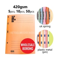 5pcs Super Thick Durable 420gsm MEGA 102 (PM) FLAT FILE, (UK) SPRING FILE