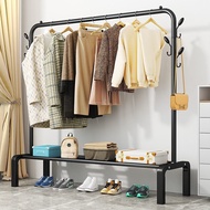 ST/🌟Simple Hanger Floor Vertical Household Bedroom Rental Room Clothes Rack Thick and Strong Balcony Clothes Drying Hang