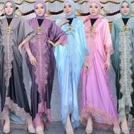 Raisa Lace kaftan, Famous kaftan, Wide Lace, silk Brocade, premium Lace, long kaftan FREE BROSS