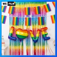 LGBT Decoration Set Pride Month Rainbow Balloons LOVE Banner Sign Flag + Tablecloth