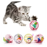 Cat Toys False Mouse In Cage / Cage Ball For Pet Cat Kitten