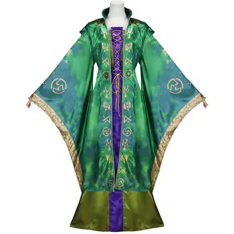 Hocus Pocus Costume Women Adult Winifred Sanderson Cosplay Sarah Mary Sisters Witch Costume Hallowee