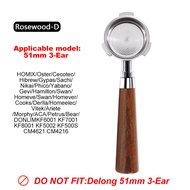 51mm 3 ears Bottomless Coffee Portafilter For Homix H11 Oster Cecotec Hibrew Espresso Machine Stainl