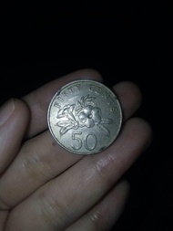 Uang Kuno 50 Cents Singapura 1987