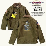 外國優惠預訂 TOYS McCOY美國海軍 唐老鴨款 N-1夾毛 外套  U.S. Navy N-1 DECK JACKET "DONALD DUCK”