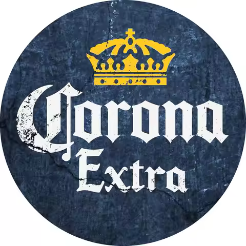 Corona Round Retro Vintage Tin Sign, Corona Beer From Mexico, Home Bar Man Cave Decor, 12x12 Inch Be