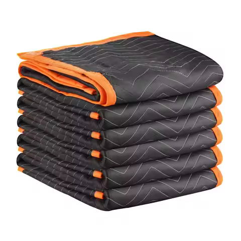 SucceBuy Moving Blanket 6/12Pcs Packing Blankets with Cotton Filling Nonwoven Fabric Padded Moving B