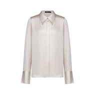 G2000 Beige Satin Long Sleeve shirt Work For Women