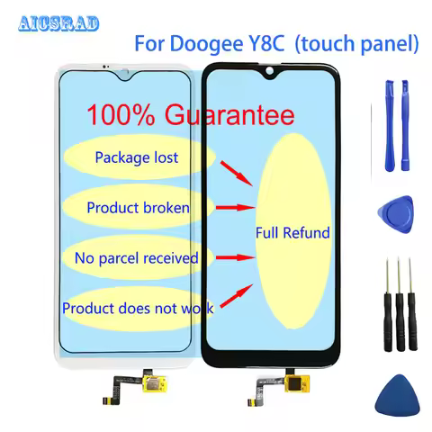 AICSRAD 6.1" Touch Sensor For Doogee Y8c x90 Touch Screen For Doogee Y8 C Touch Screen Panel Perfect