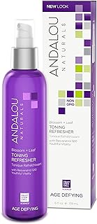 Andalou Naturals Blossom + Leaf Toning Refresher Balances pH Levels Hydrates and Soothes Irritated Dry Skin Contains Aloe Vera Geranium and Orange Leaf, 6 Fl Oz
