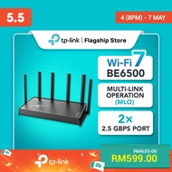 TP-Link Archer BE400 WiFi 7 BE6500 Dual-Band Dual 2.5G Ports Router with EasyMesh HomeShield