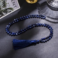 6mm Sodalite Knotted 108 Mala Beads Necklace