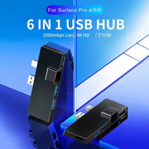 Docking Station Speed Power Adapter Docking Station Hub 4K Compatible RJ45 for Microsoft Surface Pro