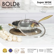 BOLDe KITCHENMASTER WOK 32 cm HONEYCOMB Stainless Honeycomb Wok Stainless Steel Wok
