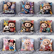 Labubu可爱卡通主题抱枕套(双面设计 60x60cm) Sarung Bantal Tema Kartun Comel Labubu (Reka bentuk dua belah, 60x60cm
