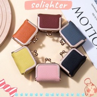 SOLIGHTER Small Wallet - Vintage Genuine Leather Coin Pouch with Kiss Lock